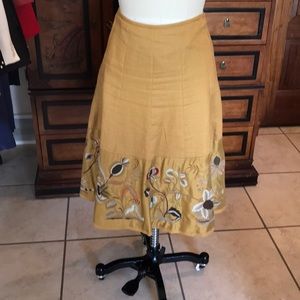 Beautiful embroidered mustard skirt